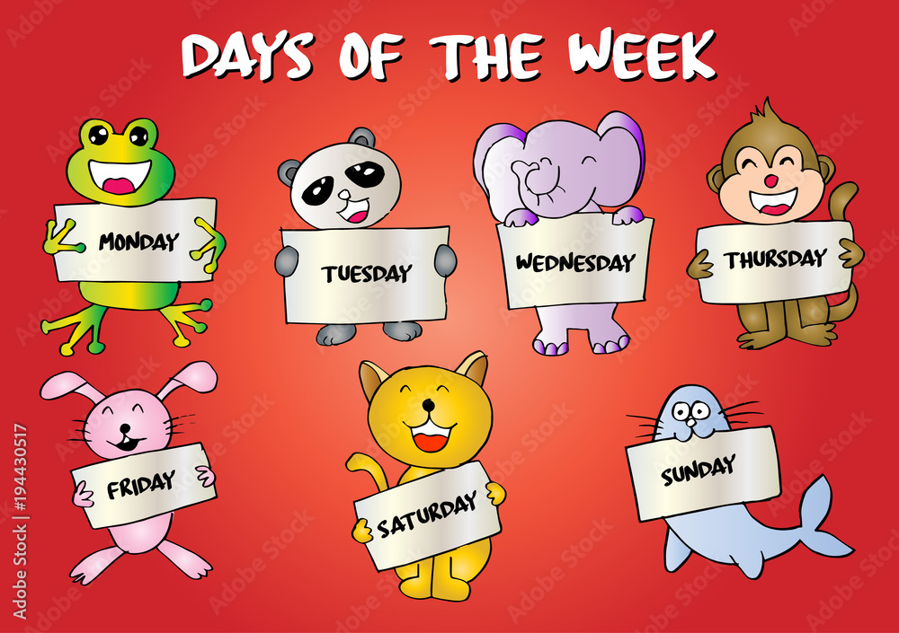 Days of the week with animals Days of the week with animals