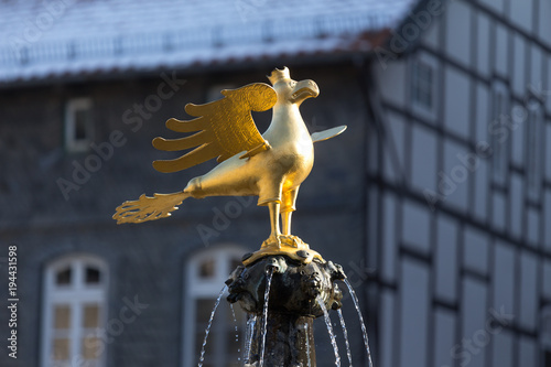 golden eagle statue goslar germany photo