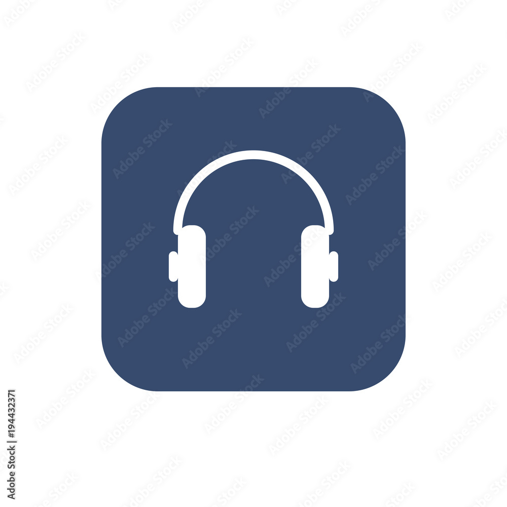 Headphones. White elements on dark backgound. Flat UI design. Vector illustration Headphones. White elements on dark backgound. Flat UI design. Vector illustration