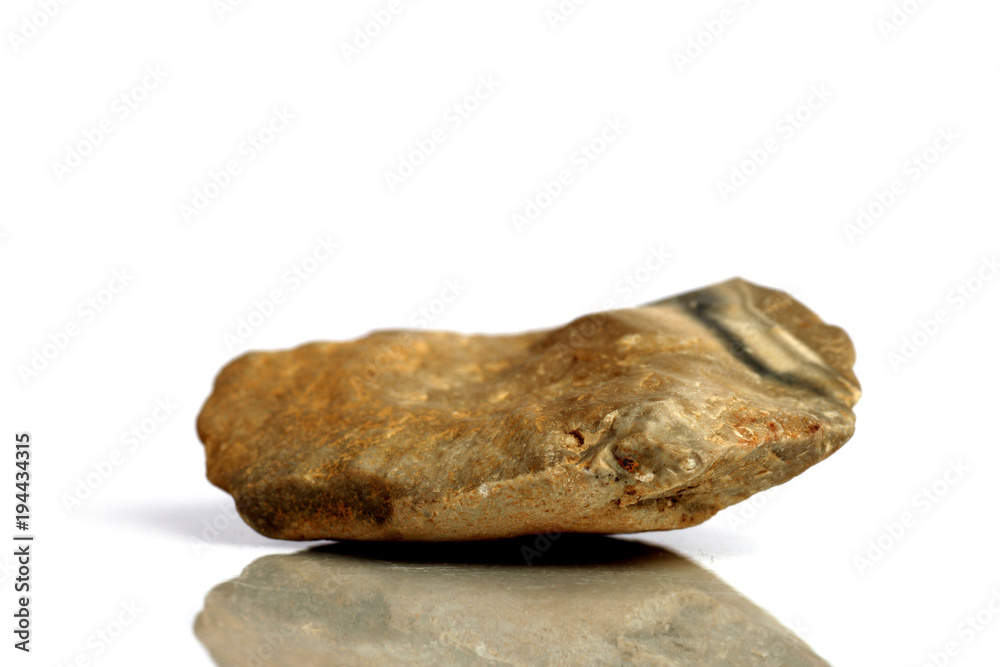 Obraz premium Set Rock stone with names, isolated on a white background with shadow, beautiful lighting, reflections. Silicon, Si.