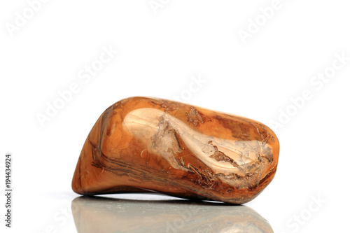 Set Rock stone with names, isolated on a white background with shadow,  beautiful lighting, reflections. Yellow Jasper.