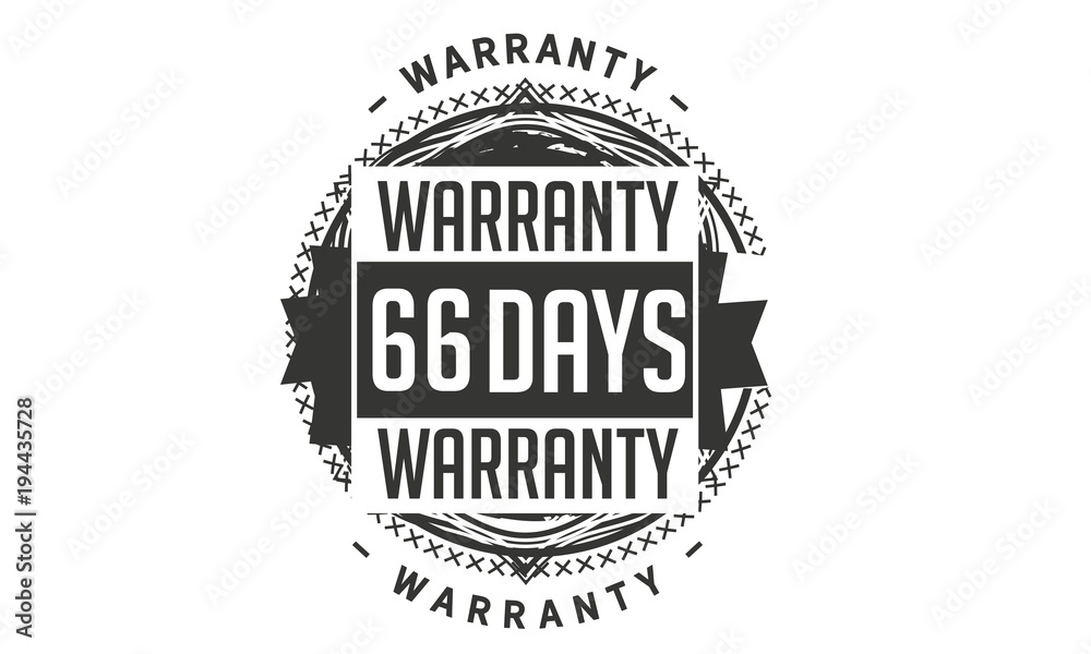 66 days warranty rubber stamp guarantee