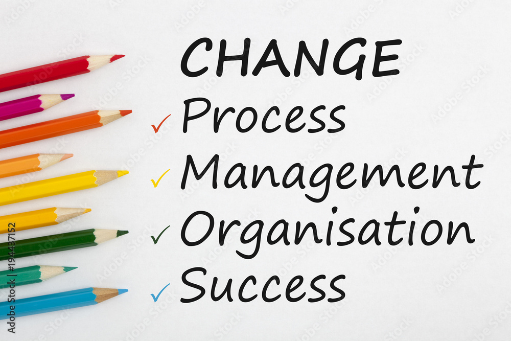 Change written on white background concept Change written on white background concept