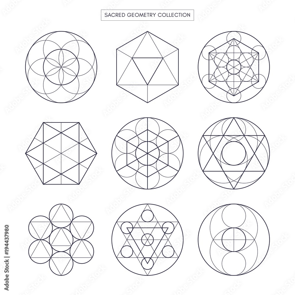 Sacred geometry. Original outline vector (non expanded outline). White background. Sacred geometry. Original outline vector (non expanded outline). White background.