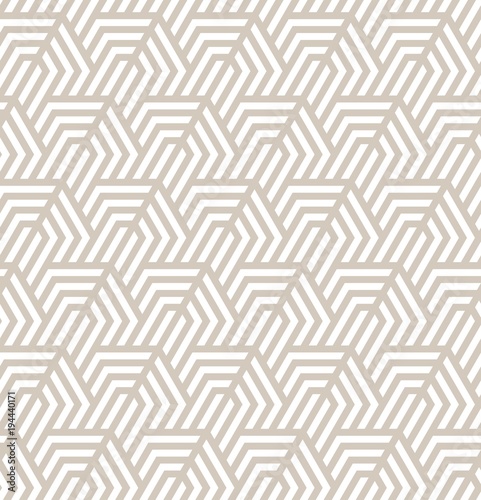 Vector seamless texture. Modern geometric background. Repeated pattern with hexagonal tiles against the background of oblique strips.