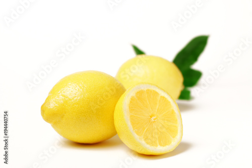  lemons on white background