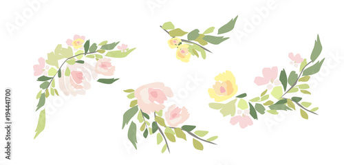 Fototapeta Naklejka Na Ścianę i Meble -  wild flowers - watercolor illustration