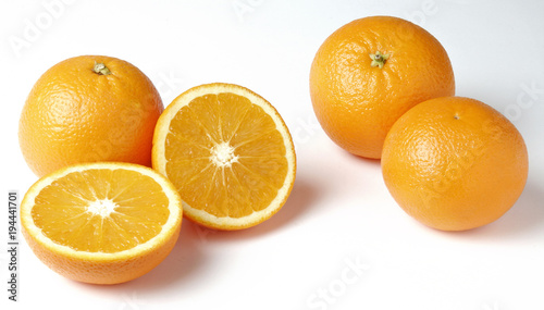 oranges on white background