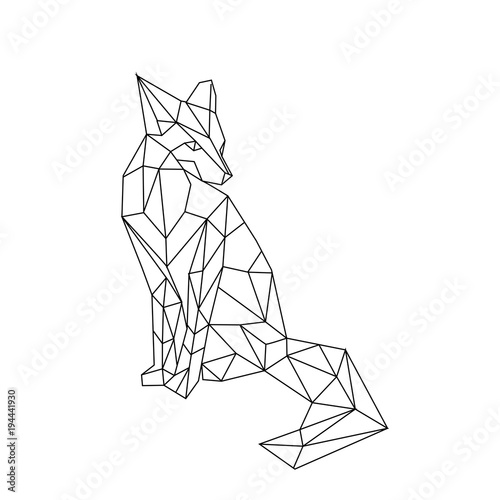 linear illustration -  fox