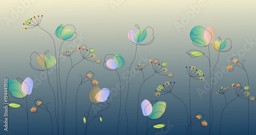 Fototapeta Naklejka Na Ścianę i Meble -  wild flowers - watercolor illustration