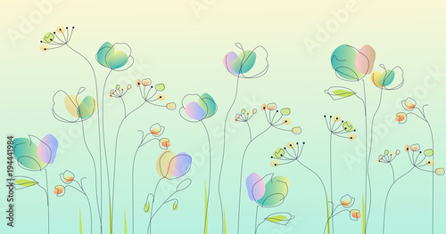 wild flowers - watercolor illustration