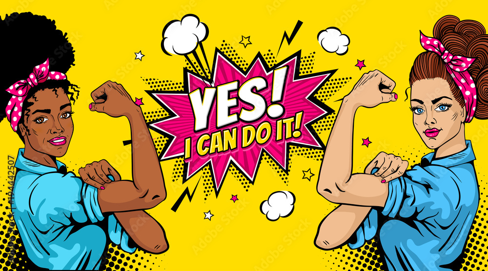 We can do it symbol of female power woman rights Vector Image