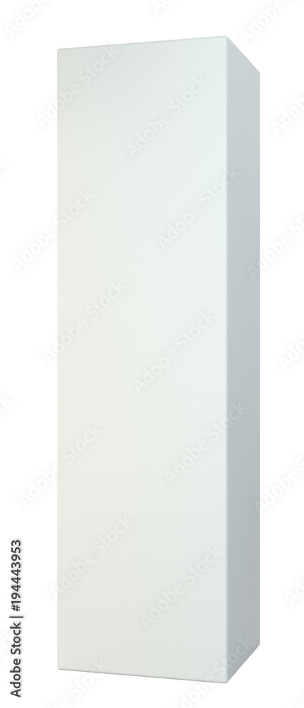 White Product Cardboard Package Box. Illustration Isolated On studio Background. 3D Illustration. Isolated on white background