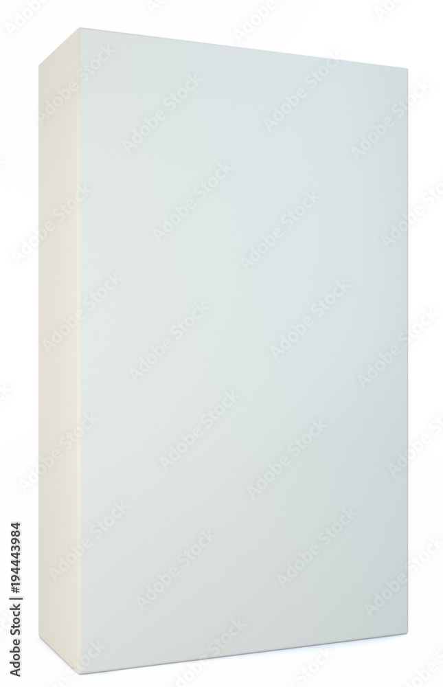 Realistic White Package Box. For Software, electronic device and other products. 3d illustration. Isolated on white background. Realistic White Package Box. For Software, electronic device and other products. 3d illustration. Isolated on white background.