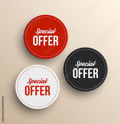 Set of color special offer banners. Vector illustration.