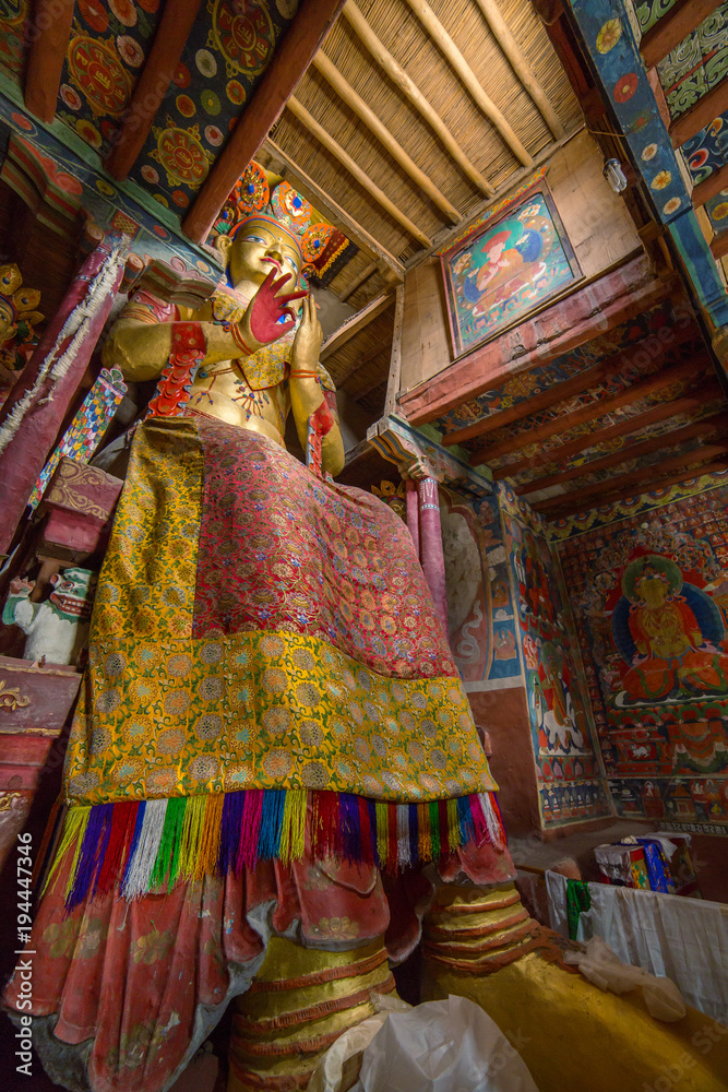 Maitreya Buddha in Basgo Gompa (Maitreya Temple) in Ladakh, India