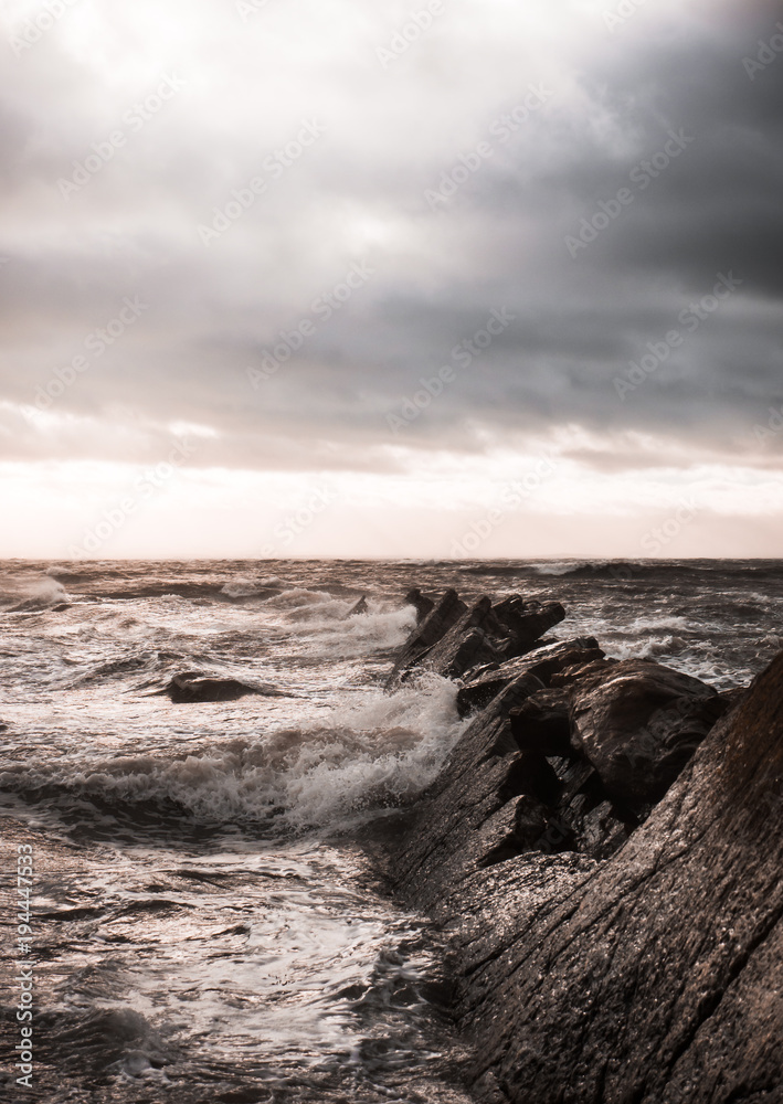 Looking into the North Sea from the Fife coastal path