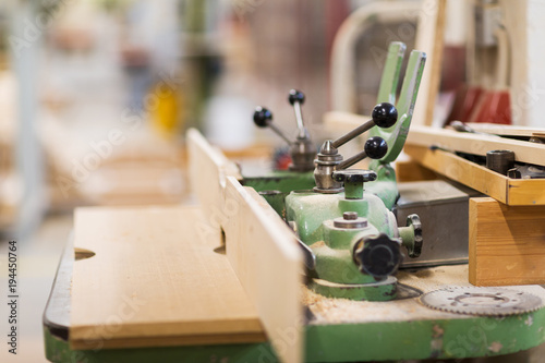 old woodworking machine at workshop