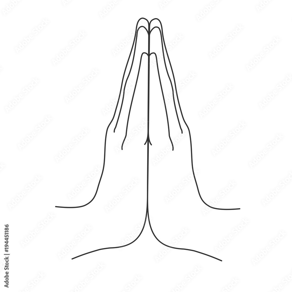 Mudra. Namaste. Hands vector illustration