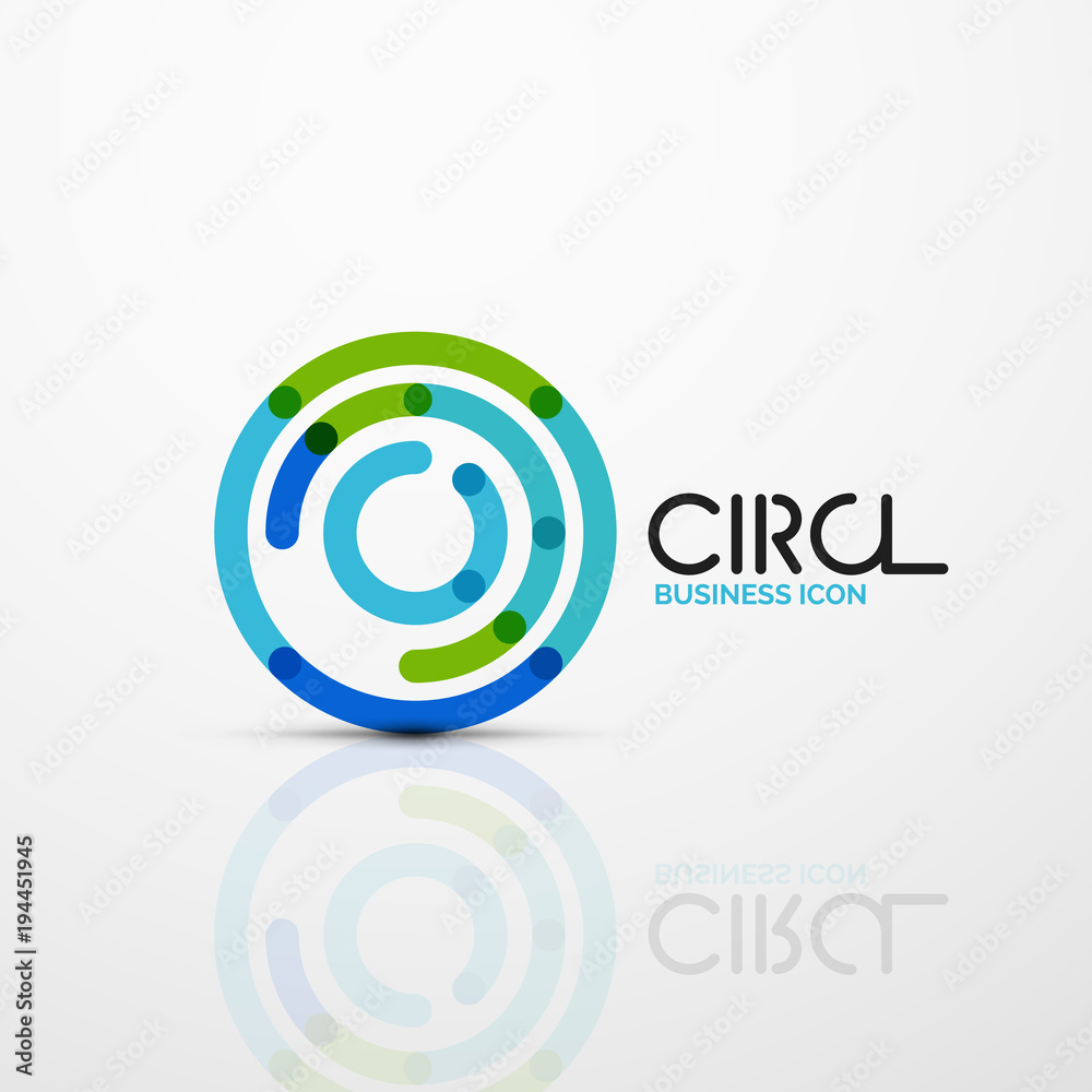 Obraz premium Abstract swirl lines symbol, circle logo icon
