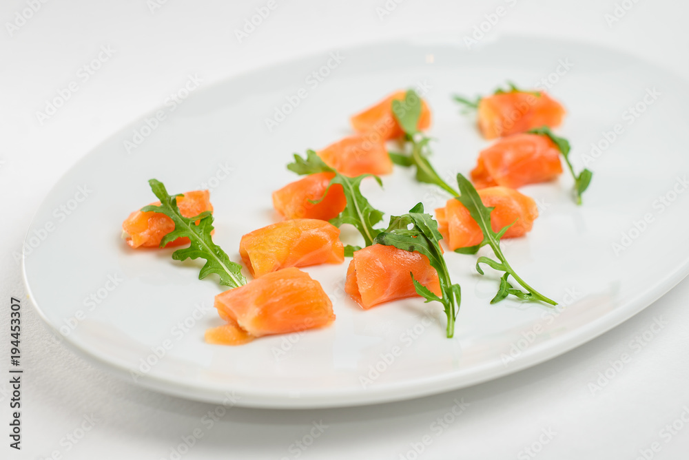 High cuisine, salmon delicacy High cuisine, salmon delicacy