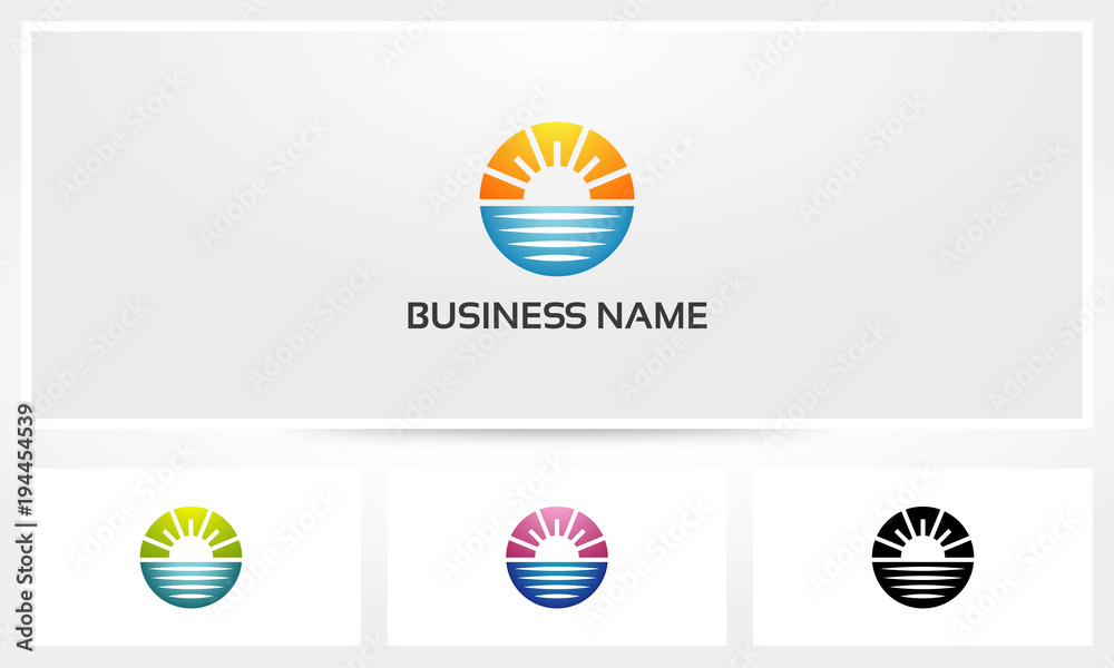 Sunrise Sea Beach Horizon Logo Sunrise Sea Beach Horizon Logo