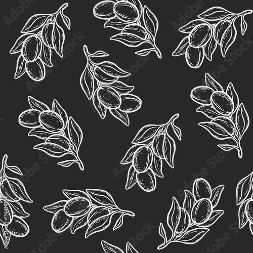 Argan nut oil seamless pattern
