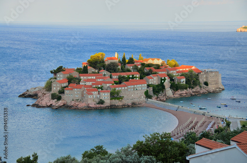 Montenegro view of the island of Sveti Stefan
