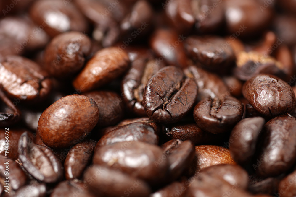 Coffee beans isolated on white background 