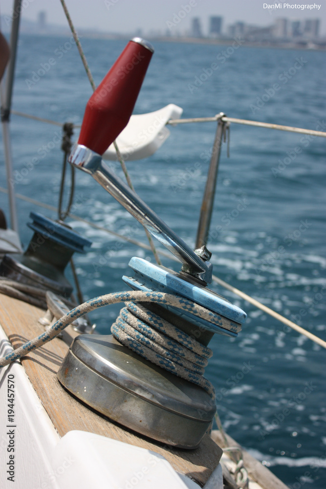 Fototapeta premium Ropes at the yacht