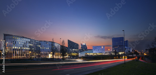 beautiful panorama cityscape of the skyline of lille at the end of the day