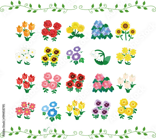 季節の花のイラストセット アイコン素材 Stock Vector Adobe Stock 季節の花のイラストセット アイコン素材 Stock Vector Adobe Stock