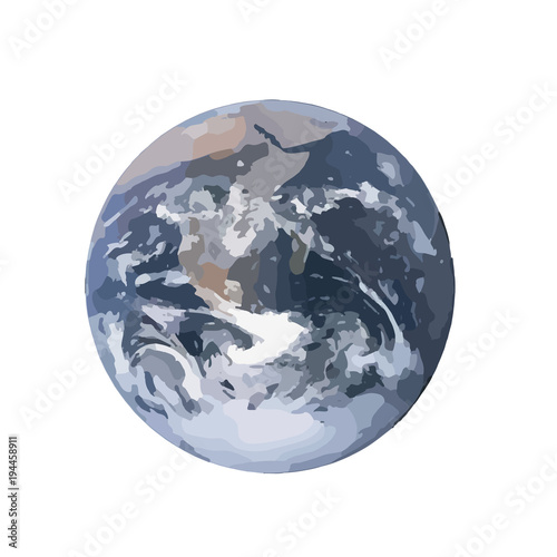 Earth globes isolated on white background. Flat planet Earth icon