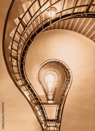light bulb shaped cubism staircase