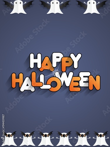 Happy Halloween card design elements on background, vector illustration