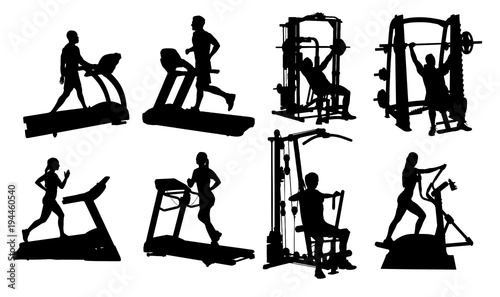 Fitness or Gym Silhouettes