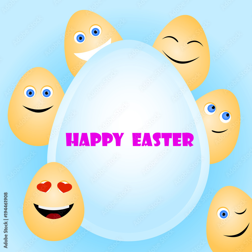 Greeting card with funny easter eggs Greeting card with funny easter eggs