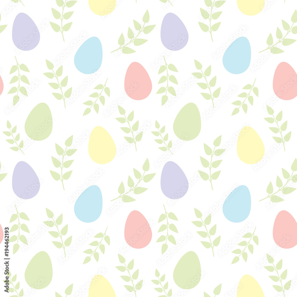Easter seamless pattern with branches and eggs. Perfect for wallpaper, gift paper, pattern fills, web page background, spring and Easter greeting cards