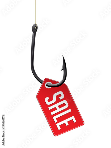 Fishhook business concept - money symbol as trap 