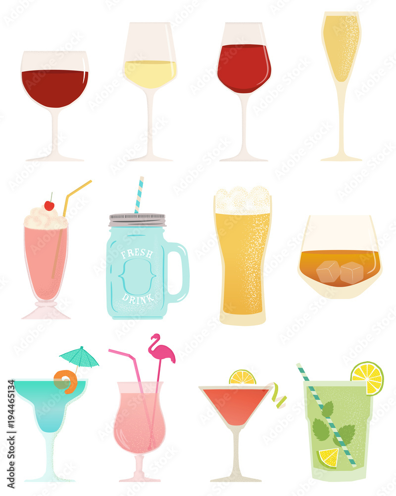 Drink collection vector illustration Drink collection vector illustration