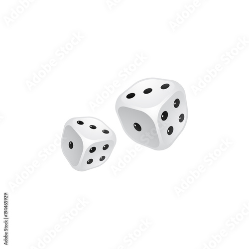 Vector illustration of two black dice