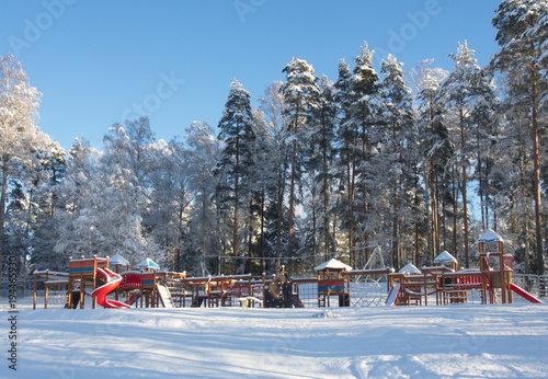 Playground a sunny winter day