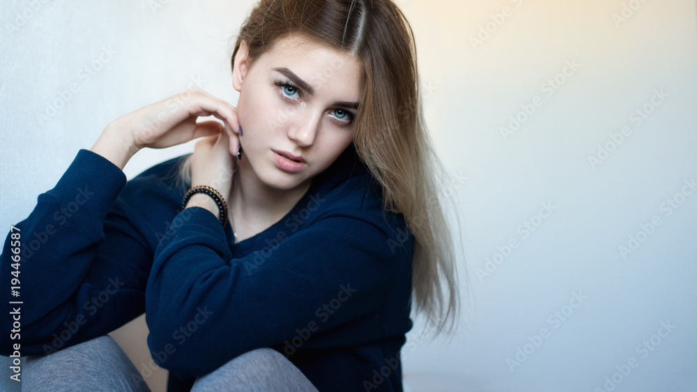 Fototapeta premium Young beautiful woman. Portrait