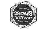 28 days warranty rubber stamp 