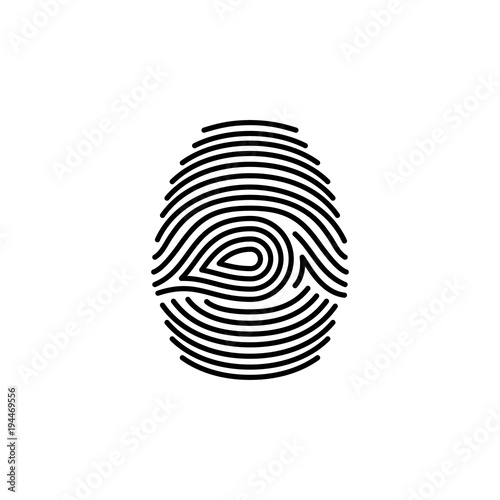 Fingerprint icon identification isolated on white background. Security and surveillance system
