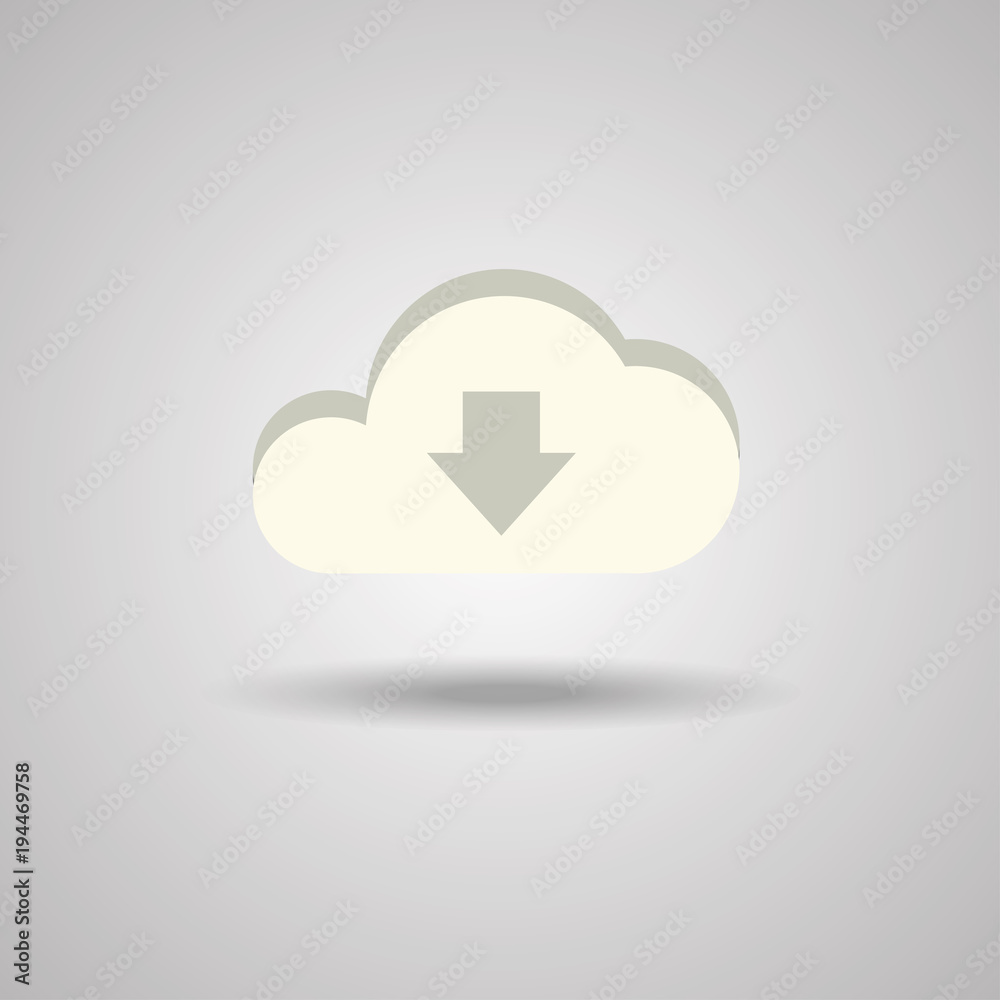 Cloud download. One of a set of linear web icons Cloud download. One of a set of linear web icons
