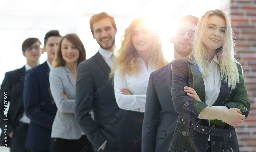 © ASDF - group of young business people standing in a row. © ASDF - group of young business people standing in a row.