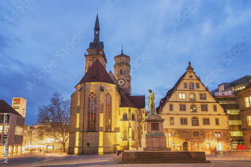 Schillerplatz at Night - Stuttgart, Germany