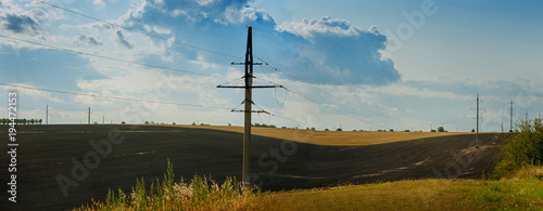 Panorama of arable land over fields photo