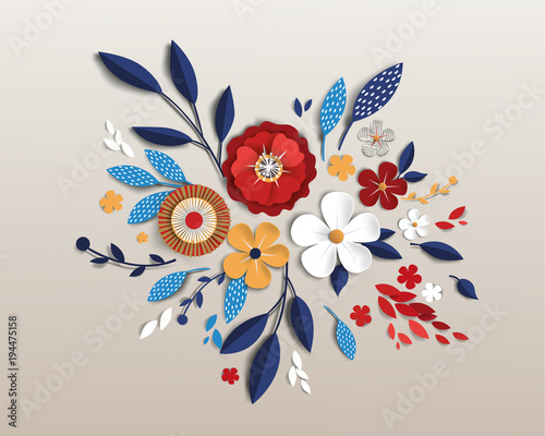 spring paper flowers with realistic shadow to banner or promotions. Background with anemones can be used for a magazine, web, advertising.

